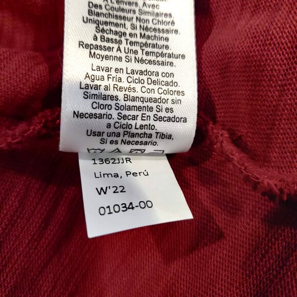 Nation LTD Womens Size M Red Tori Asymmetric Neck Combo Puff Sleeve Cotton Top - Picture 10 of 10